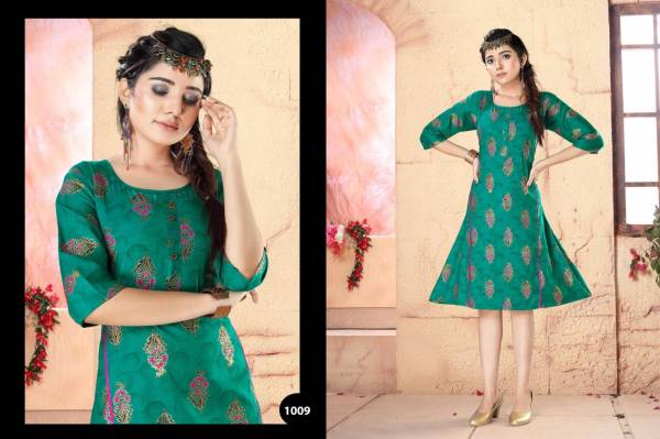 Archer Two Tone Regular Wear Cotton Printed Designer Kurtis Collection